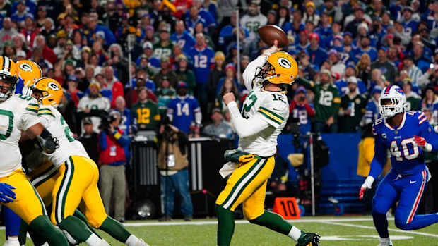QB Aaron Rodgers against the Bills in 2022